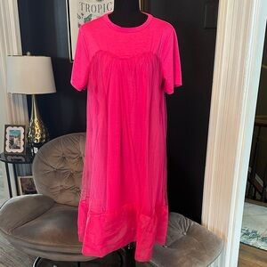 Pink Short Sleeve tulle party Dress M